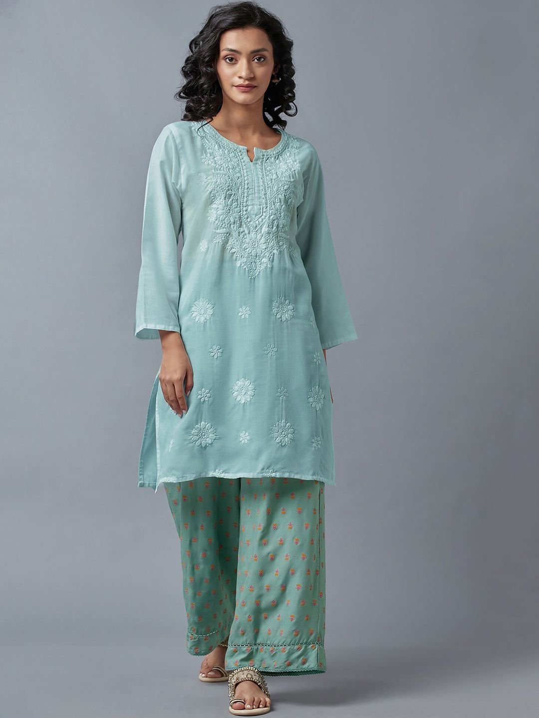 Women Green Ethnic Motifs Printed Trousers